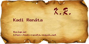 Kadi Renáta névjegykártya
